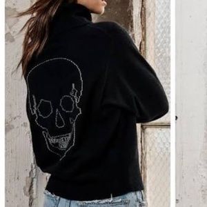 360 Cashmere Zyan Sweater in Black Chalk NWT